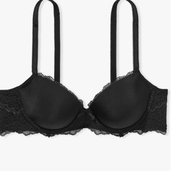 Victoria’s Secret Black Smooth Lace Lightly Lined Demi Bra - Picture 1 of 11